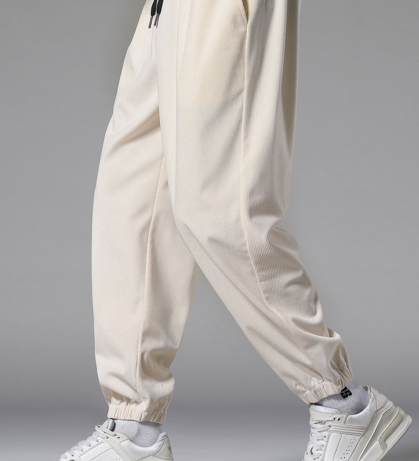 Corduroy Drawstring Jogging Pants