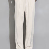 Relax Fit Elastic Waist Straight Leg Trousers