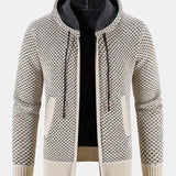Teddy Lined Textured Hooded Sweater