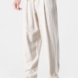 Relax Fit Linen And Cotton Blend Harem Pants