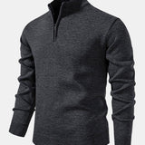 Relax Fit Zip Up Neck Sweater
