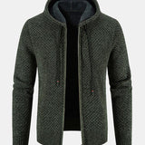 Teddy Lined Textured Hooded Sweater