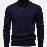 Relax Fit Zip Up Neck Sweater