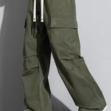 Straight Leg Cotton Cargo Pants