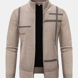 Striped Pattern Zip Sweater