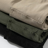 Straight Leg Cotton Cargo Pants