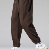 Corduroy Drawstring Jogging Pants
