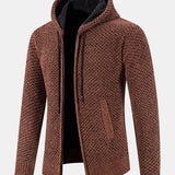 Teddy Lined Textured Hooded Sweater