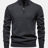 Relax Fit Zip Up Neck Sweater