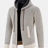 Teddy Lined Textured Hooded Sweater