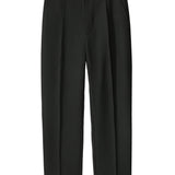 Relax Fit Elastic Waist Straight Leg Trousers