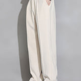 Relax Fit Elastic Waist Straight Leg Trousers