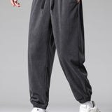 Corduroy Drawstring Jogging Pants