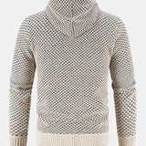 Teddy Lined Textured Hooded Sweater