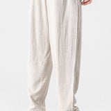 Relax Fit Linen And Cotton Blend Harem Pants