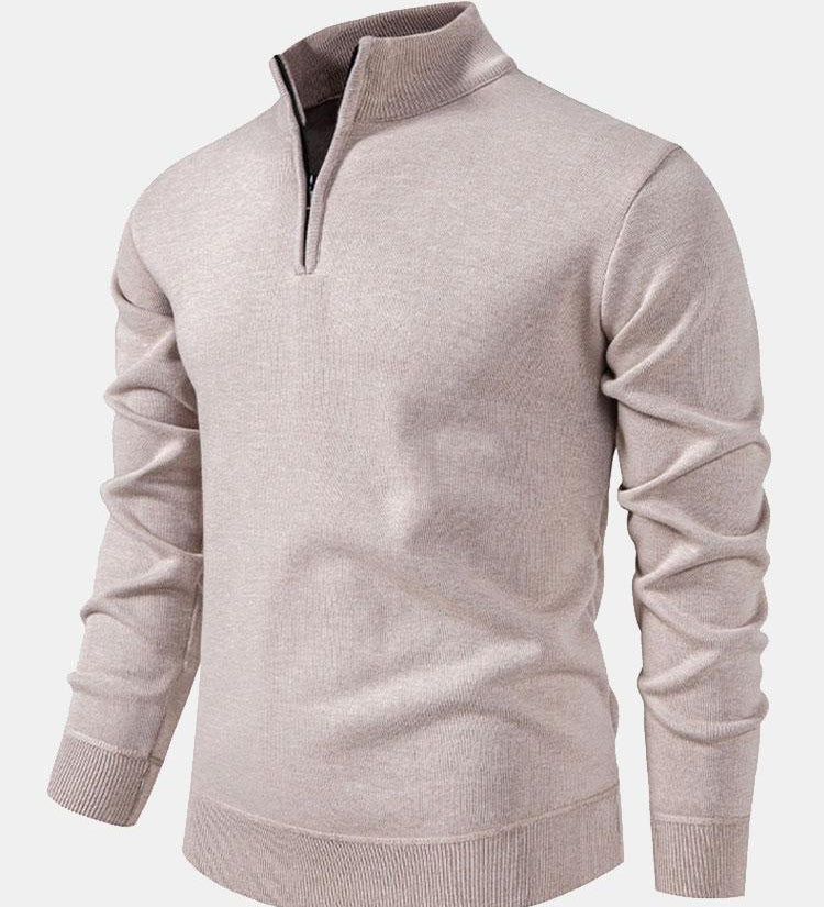 Relax Fit Zip Up Neck Sweater