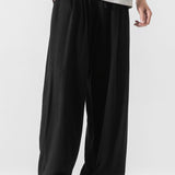 Linen And Cotton Blend Relax Fit Wide Leg Pants