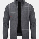 Striped Pattern Zip Sweater