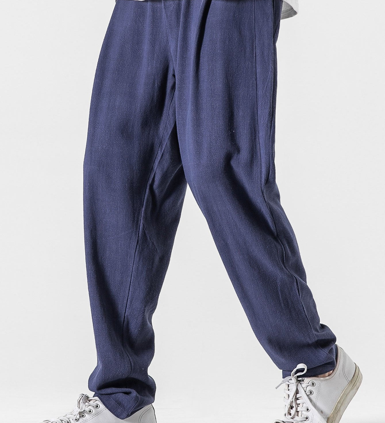 Relax Fit Linen And Cotton Blend Harem Pants