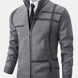 Striped Pattern Zip Sweater