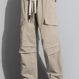 Straight Leg Cotton Cargo Pants