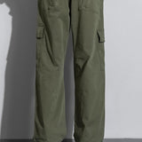 Straight Leg Cotton Cargo Pants