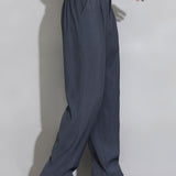 Relax Fit Elastic Waist Straight Leg Trousers