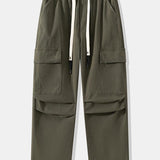 Straight Leg Cotton Cargo Pants