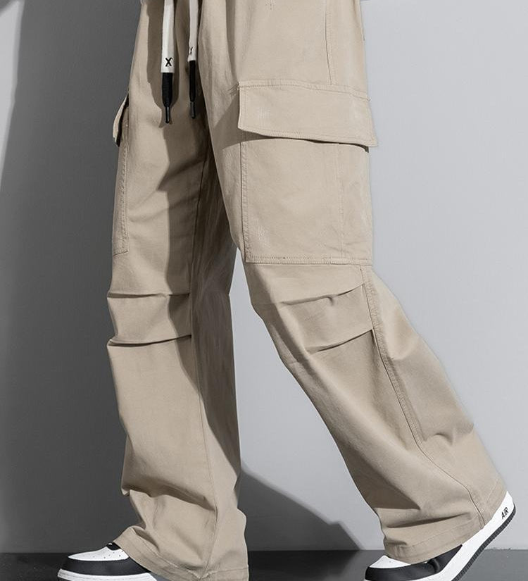 Straight Leg Cotton Cargo Pants