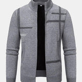 Striped Pattern Zip Sweater